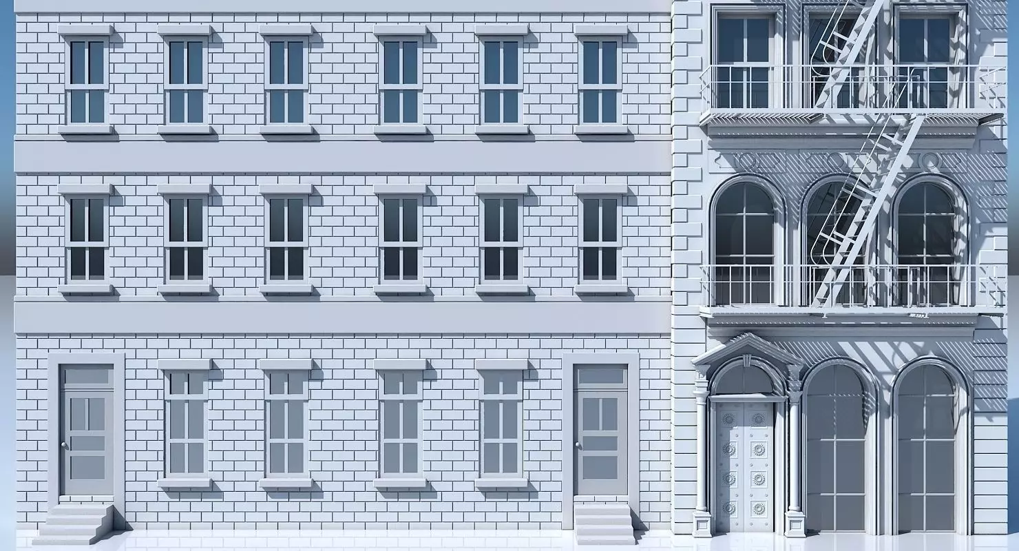 Commercial Building Facade 01 3D model