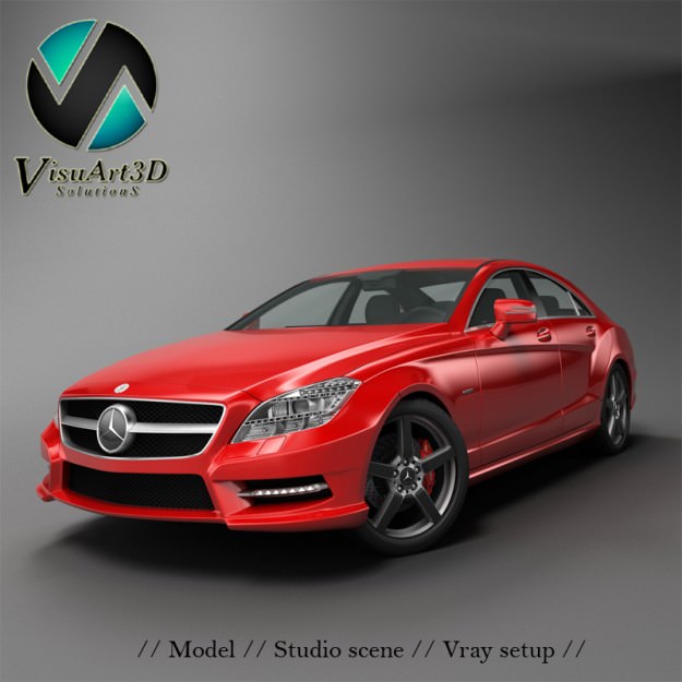Mercedes Benz CLS CDI 2012 studio 3D model_1