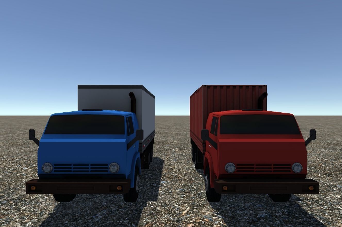 Industrial Small Truck Pack - V Low-poly 3D model_2