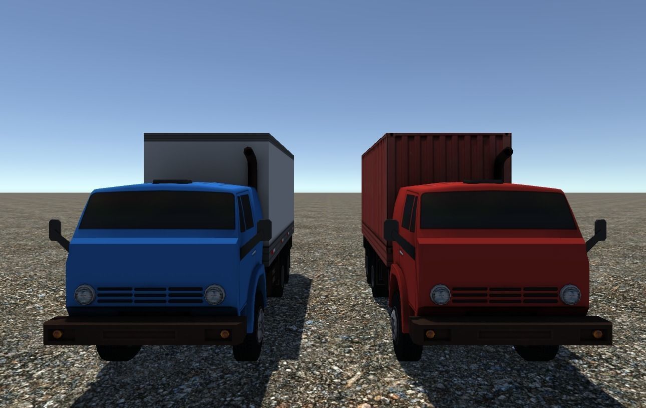 Industrial Small Truck Pack - V Low-poly 3D model_4