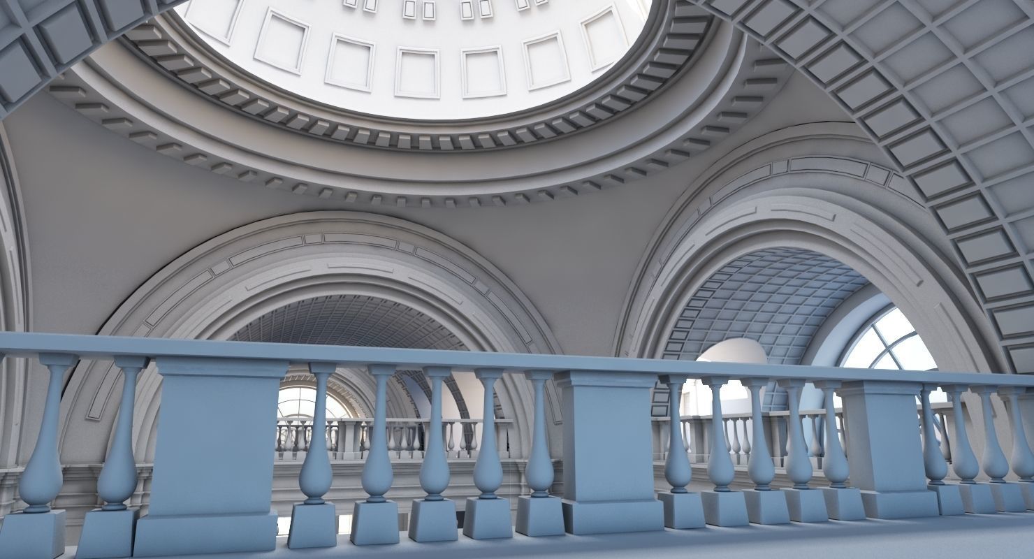 Classic Interior Scene 2018 3D model_6