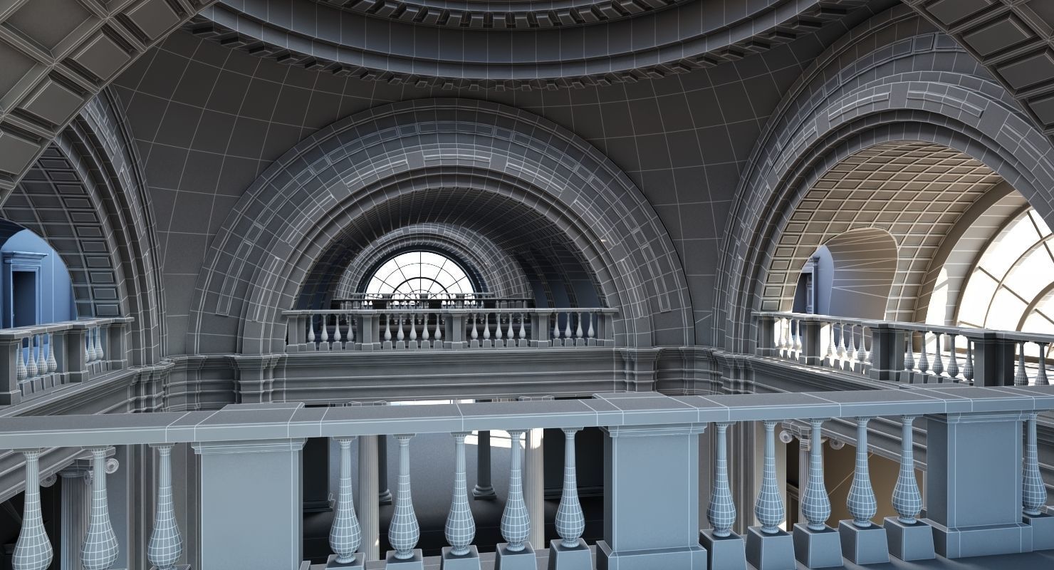 Classic Interior Scene 2018 3D model_1