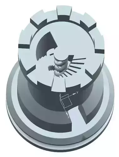 castle 3d print model machine tool spindle