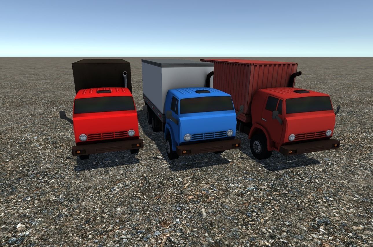 Industrial Small Truck Pack - VII Low-poly 3D model_1