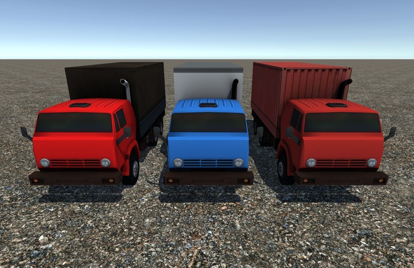 Industrial Small Truck Pack - VII Low-poly 3D model_4