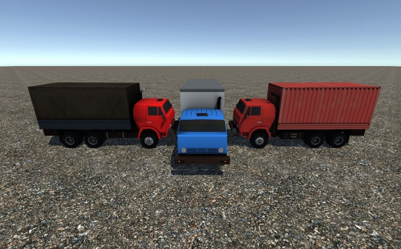 Industrial Small Truck Pack - VII Low-poly 3D model_3