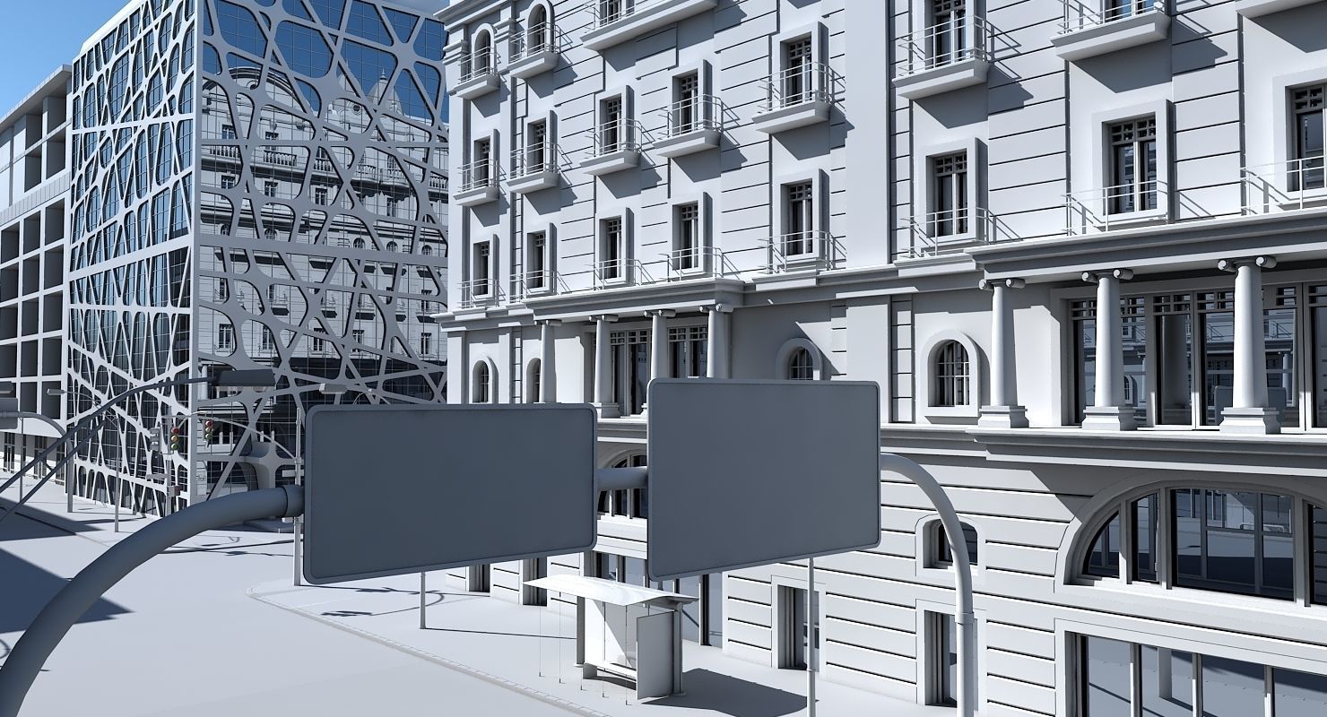 3D City Intersection 3D model_1