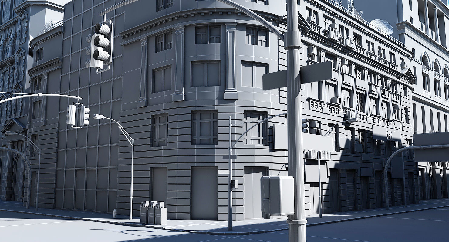 3D City Intersection 3D model_16