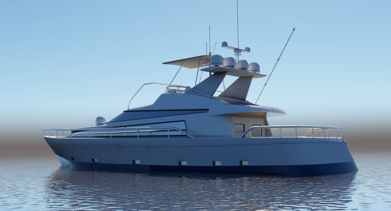 3D Boat motor yacht 3D model_5