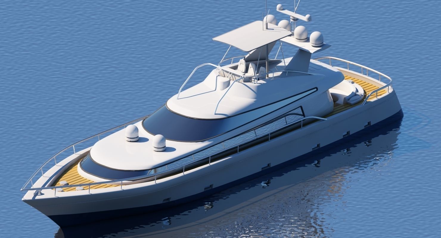 3D Boat motor yacht 3D model_2