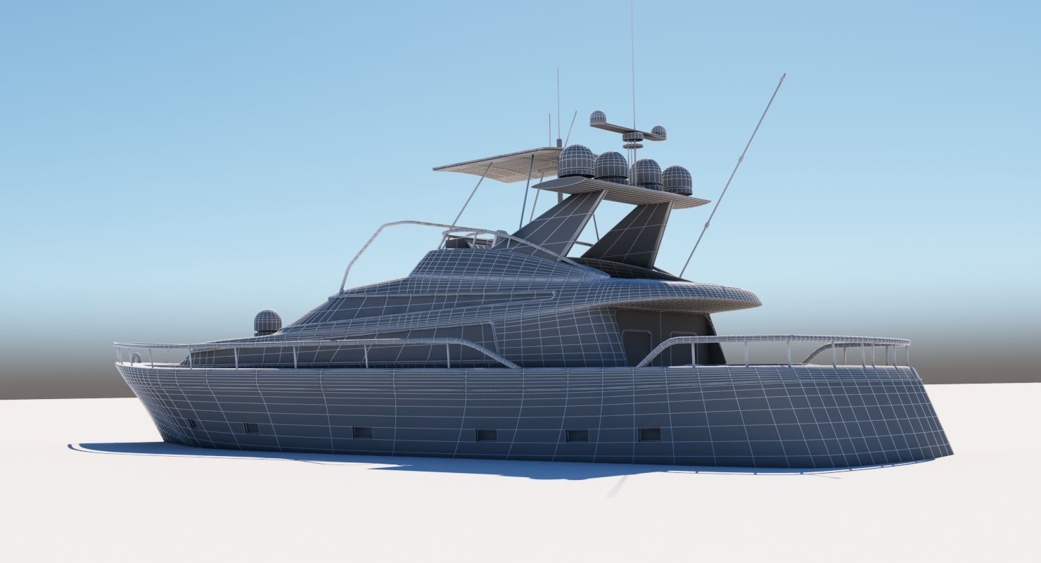 3D Boat motor yacht 3D model_6