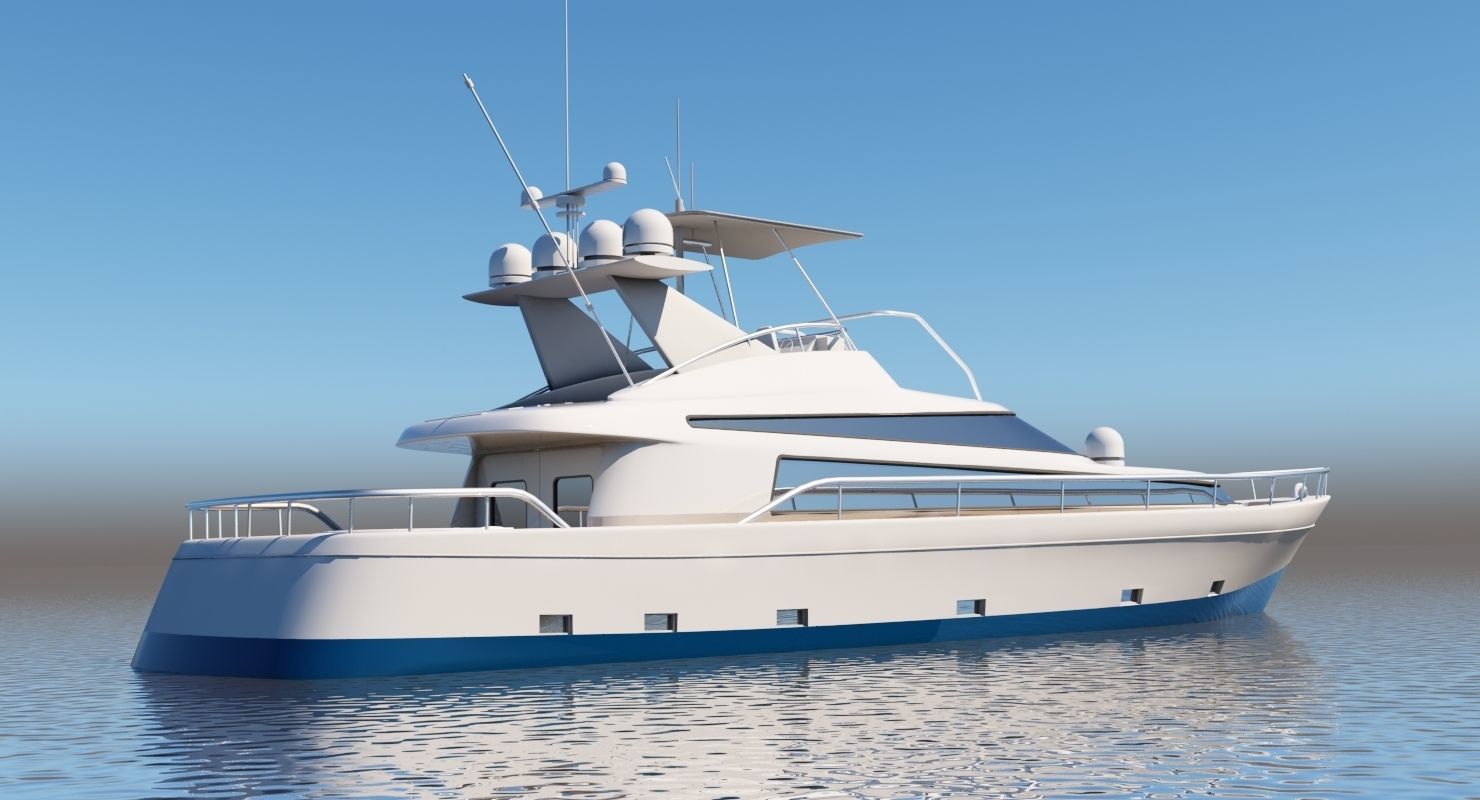 3D Boat motor yacht 3D model_4