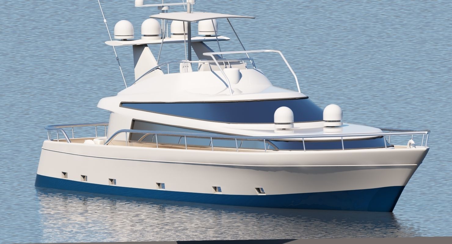 3D Boat motor yacht 3D model_3