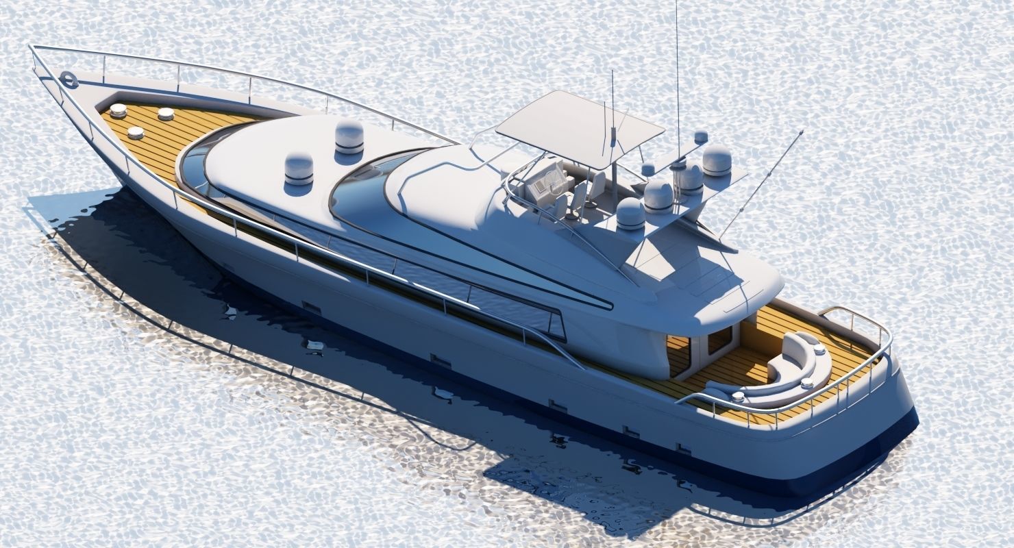 3D Boat motor yacht 3D model_1