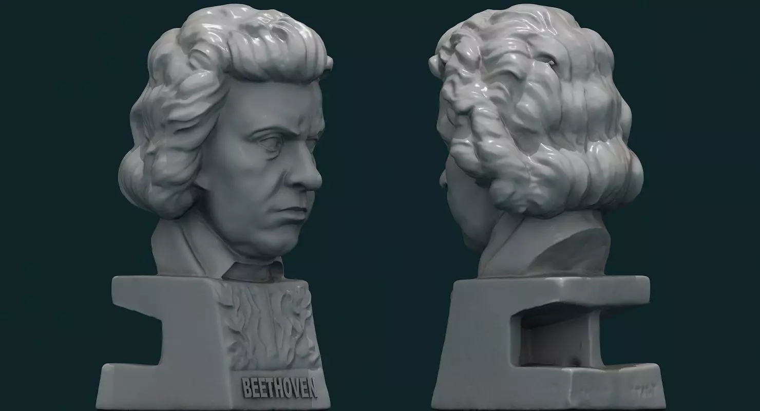 Beethoven Sculpture Figurine 3D model 3D model