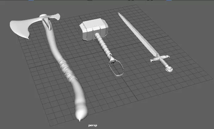 weapons props Free 3D model_0