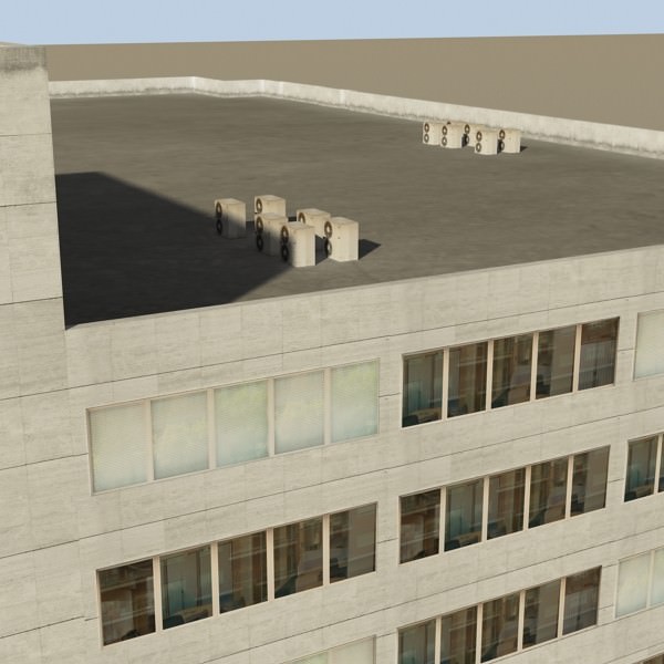 Photorealistic Low Poly Office Building 2 3D model_8