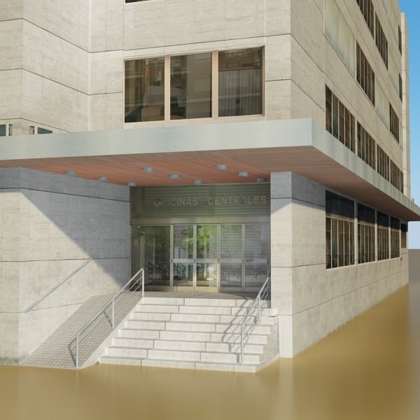 Photorealistic Low Poly Office Building 2 3D model_5