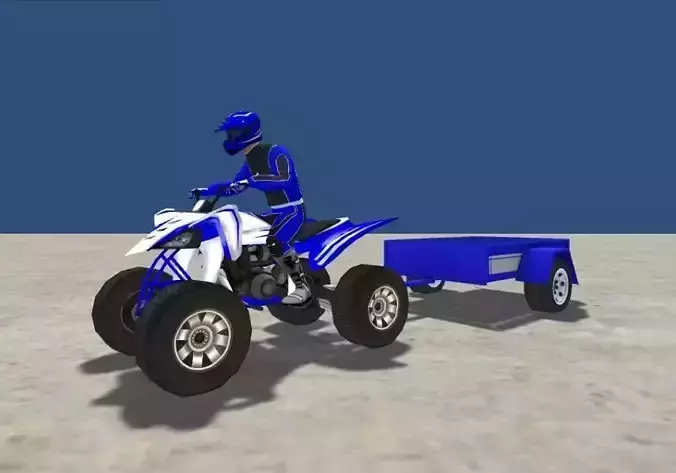 LowPolyQuadBikeWithTrailerandRider 1 yamaha atv game