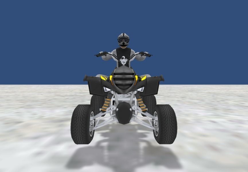 LowPolyQuadBikeWithTrailerandRider-3 person riding atv with t... Low-poly 3D model_3