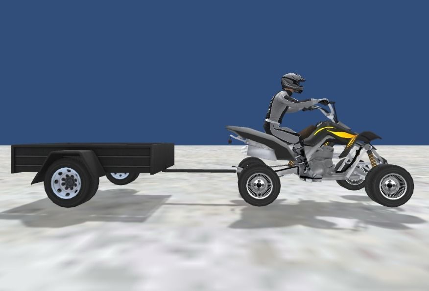 LowPolyQuadBikeWithTrailerandRider-3 person riding atv with t... Low-poly 3D model_5