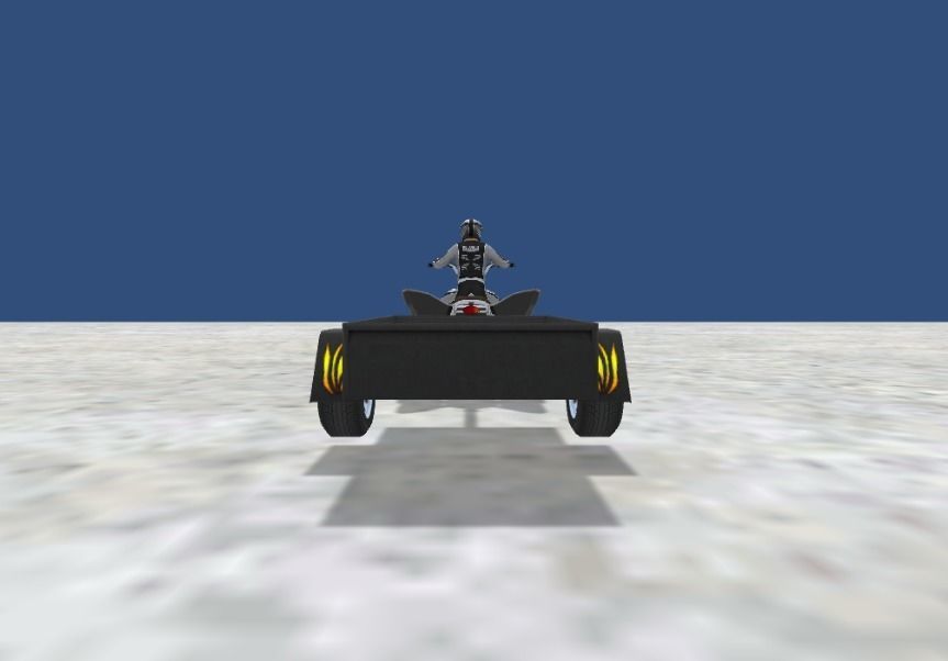 LowPolyQuadBikeWithTrailerandRider-3 person riding atv with t... Low-poly 3D model_1