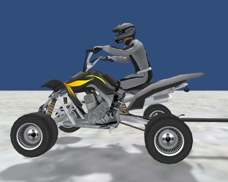 LowPolyQuadBikeWithTrailerandRider-3 person riding atv with t... Low-poly 3D model_4
