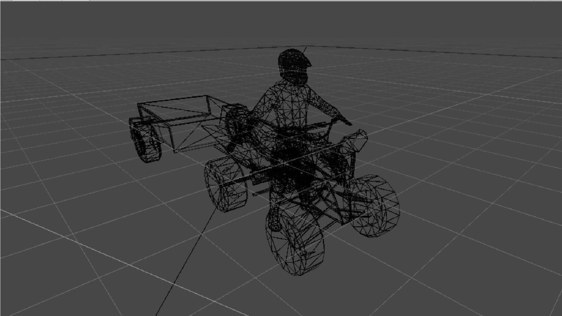 LowPolyQuadBikeWithTrailerandRider-3 person riding atv with t... Low-poly 3D model_6