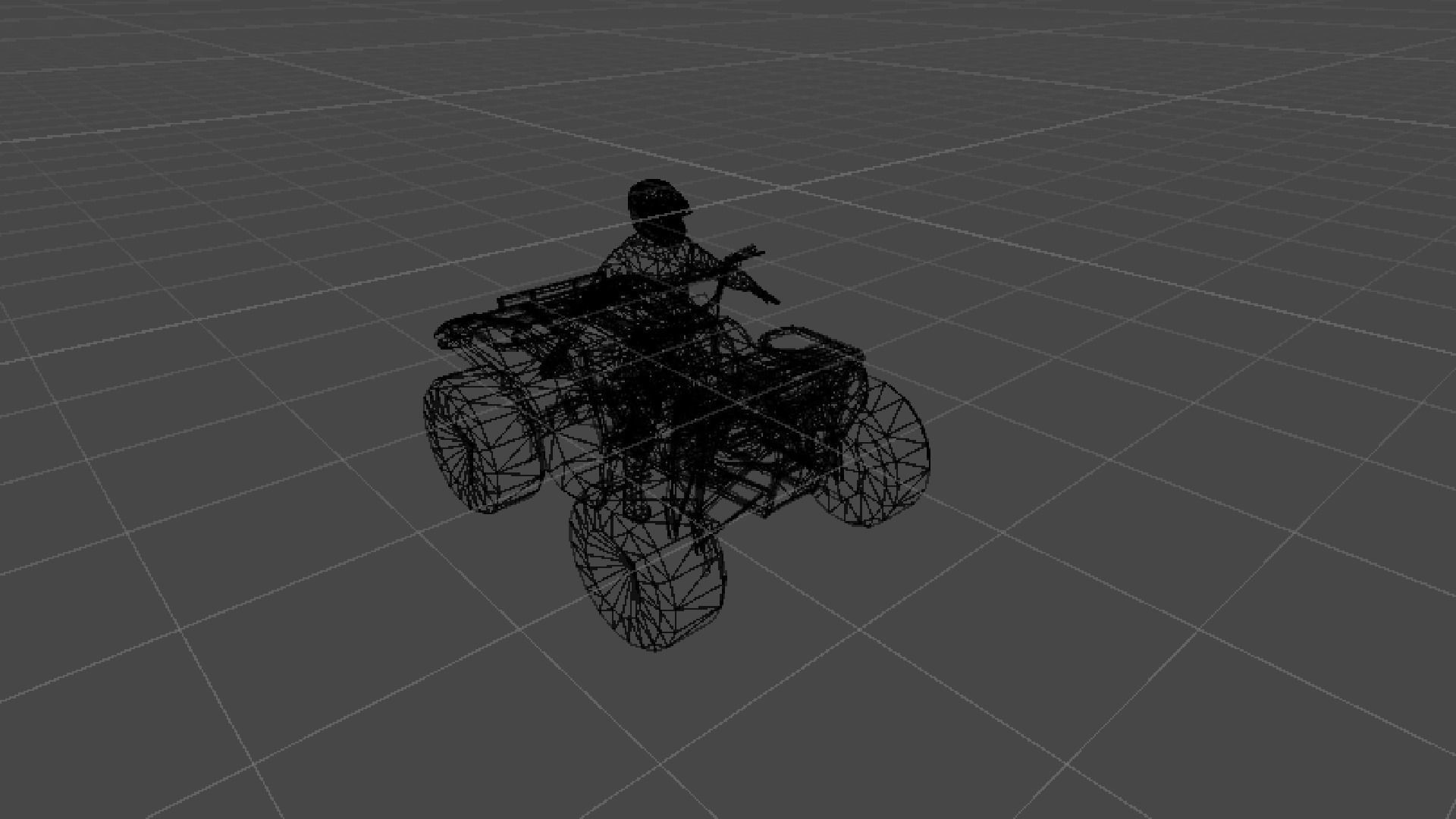LowPolyQuadBikeWithTrailerandRider-5 atv with trailer Low-poly 3D model_5