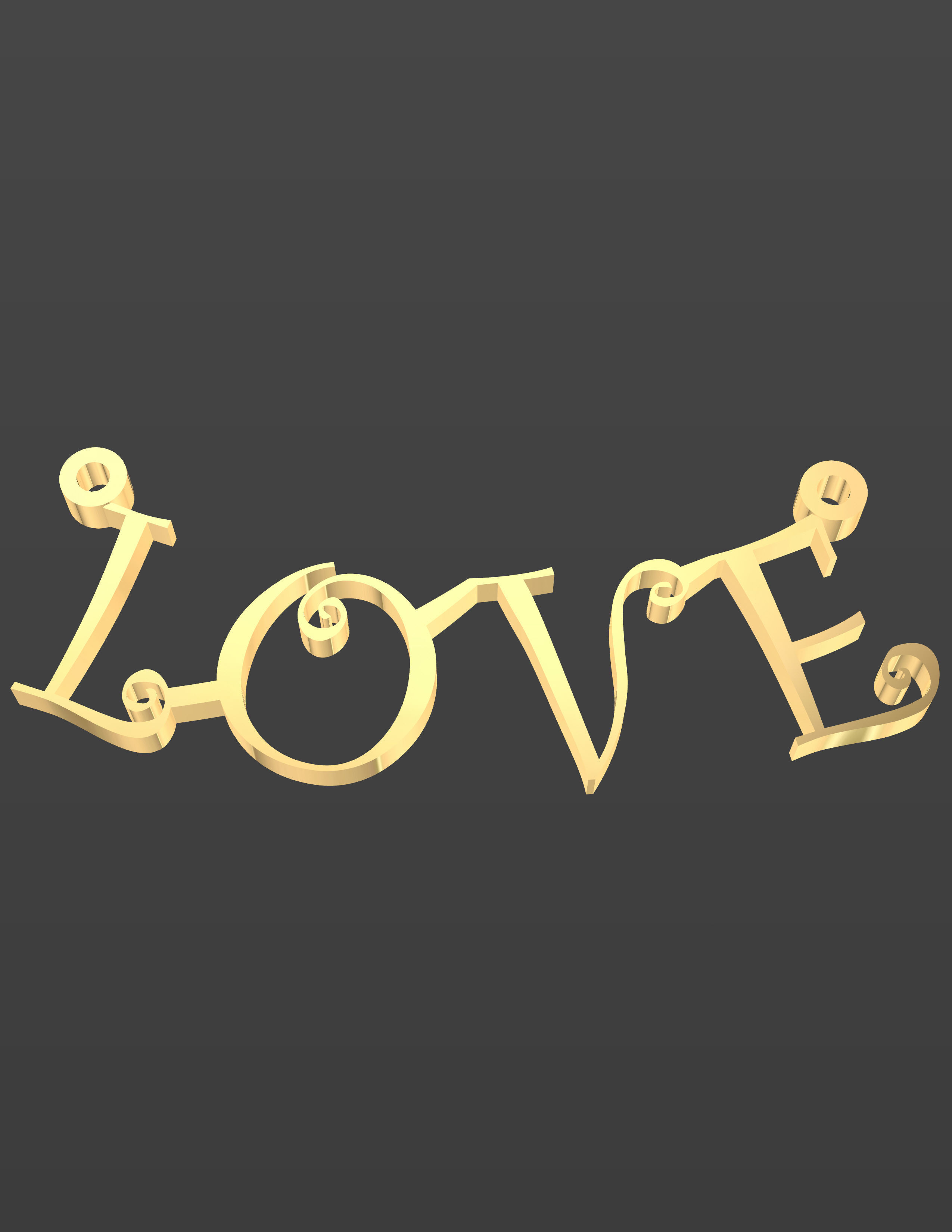 LOVE PENDANT 3D print model_1