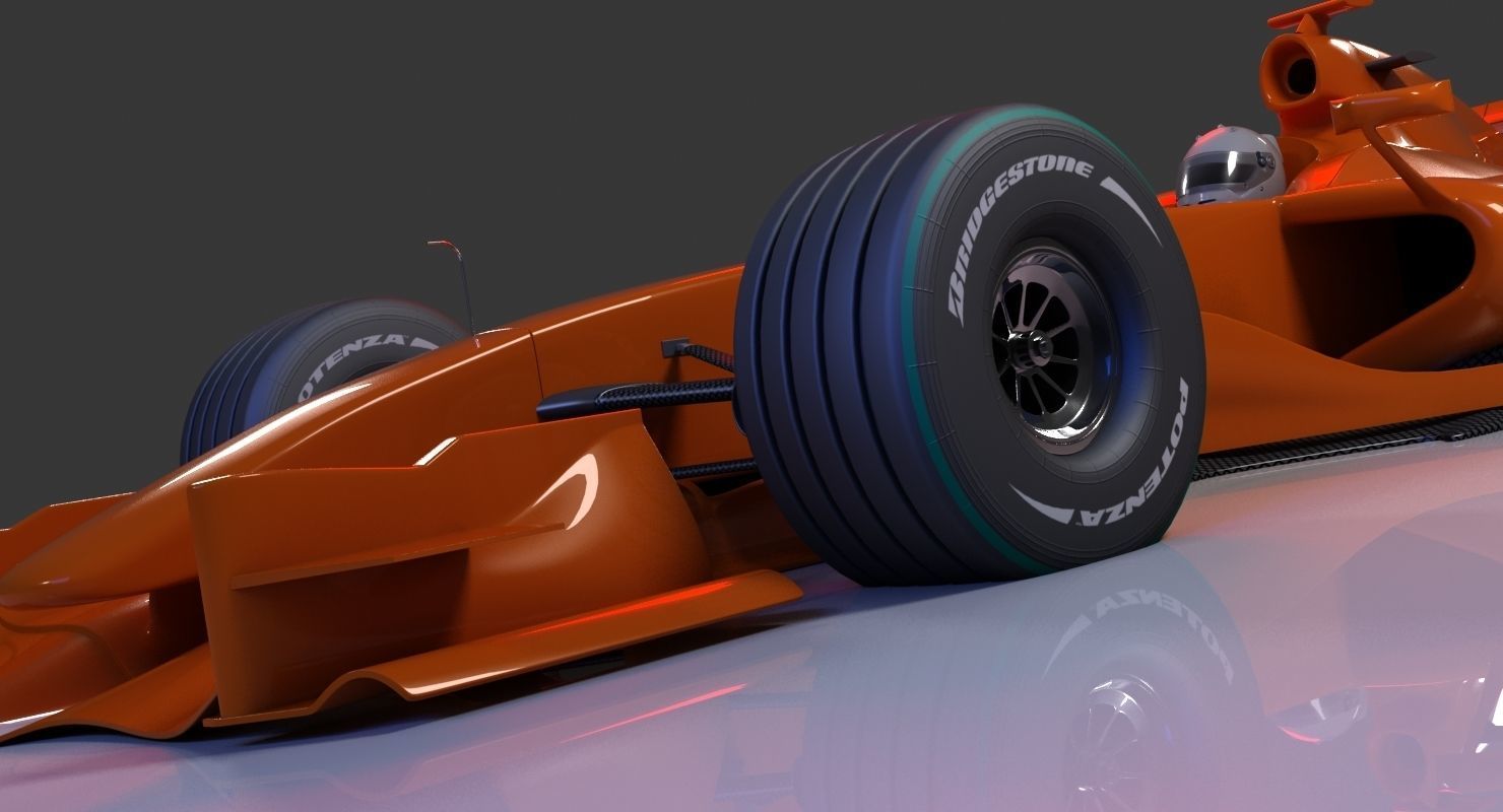 Generic Formula 1 Racing Car 3D model_6