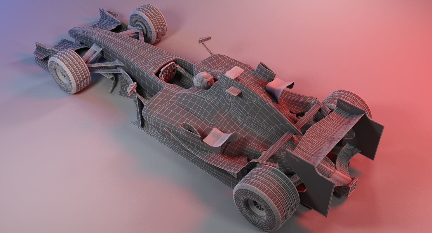 Generic Formula 1 Racing Car 3D model_9