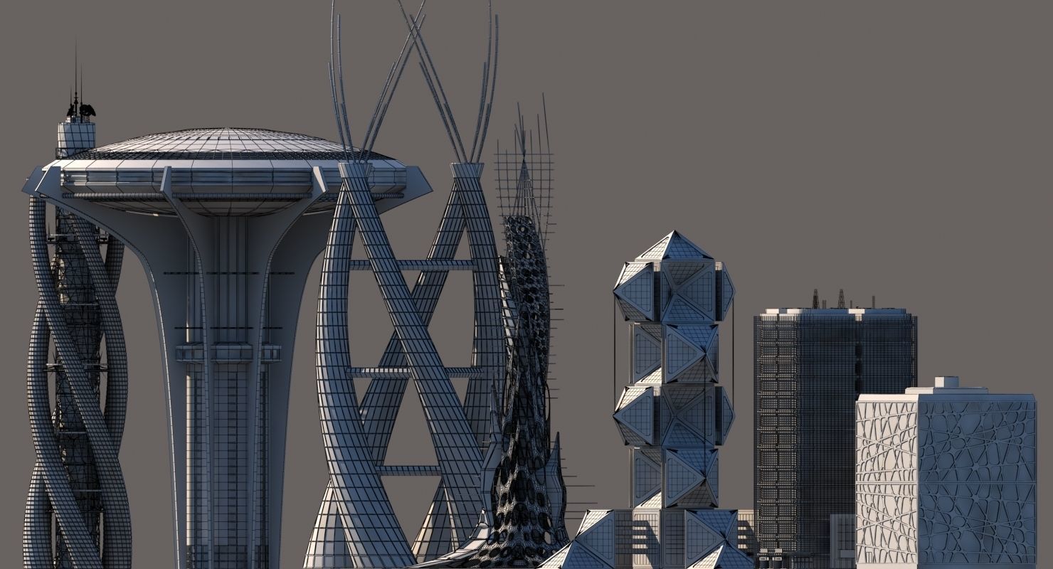 Futuristic Skyscrapers 3D model_9