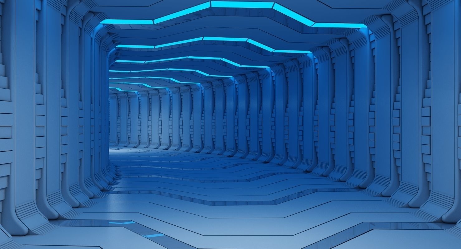 Futuristic Tunnel Animated 3D model_3