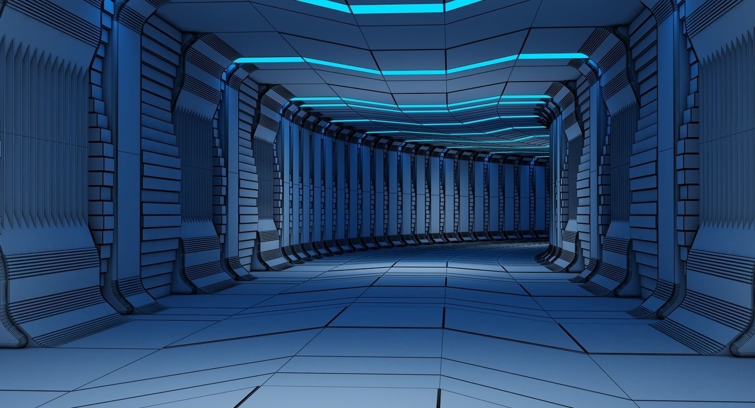 Futuristic Tunnel Animated 3D model_6