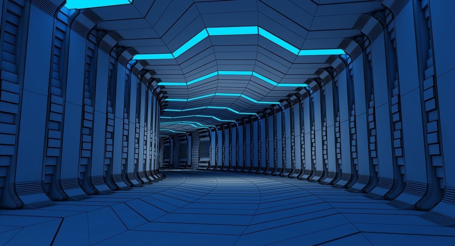 Futuristic Tunnel Animated 3D model_7