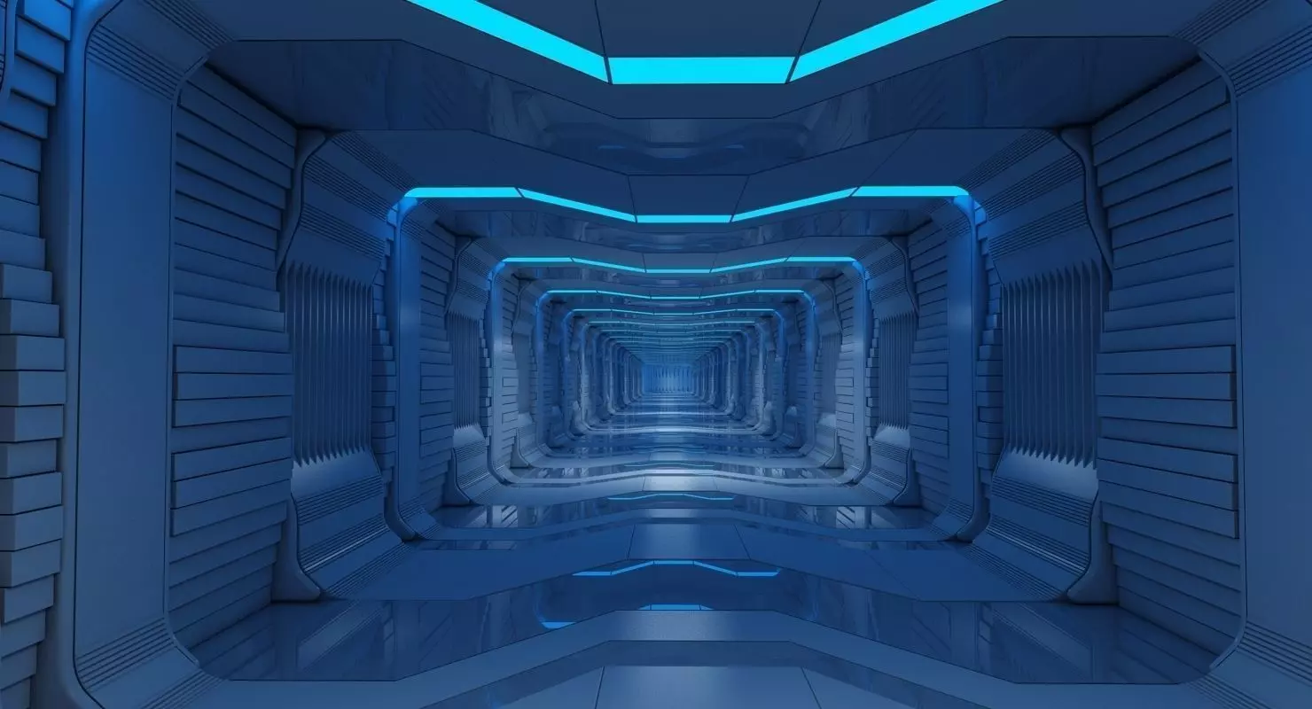 Futuristic Tunnel Animated 3D model_0