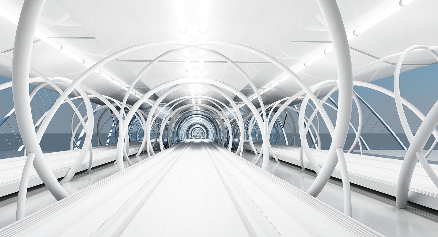 Futuristic Suspension Bridge 2 HD 3D model_14