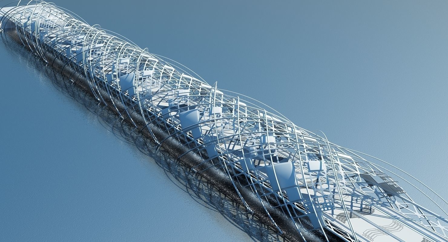 Futuristic Suspension Bridge 2 HD 3D model_1