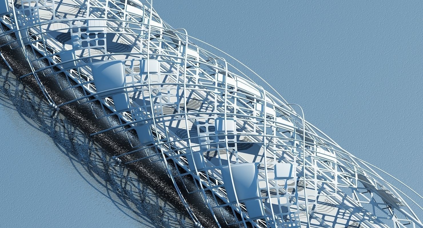 Futuristic Suspension Bridge 2 HD 3D model_13