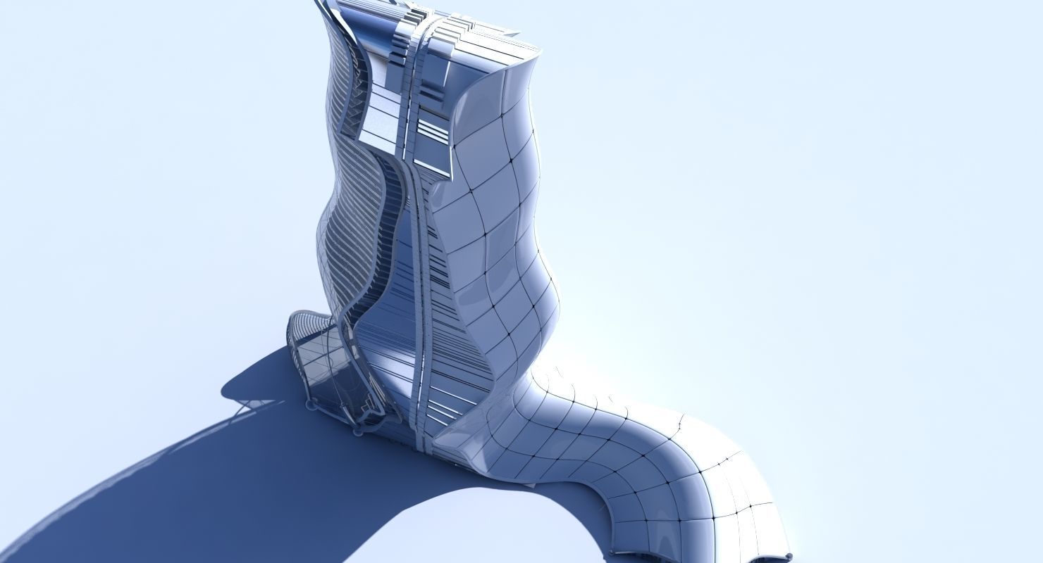 Futuristic Skyscraper 11 3D model_10