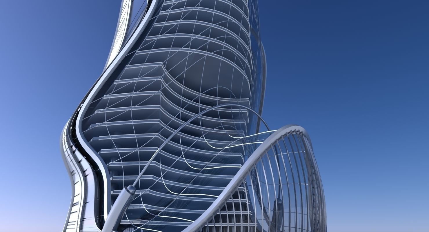 Futuristic Skyscraper 11 3D model_7