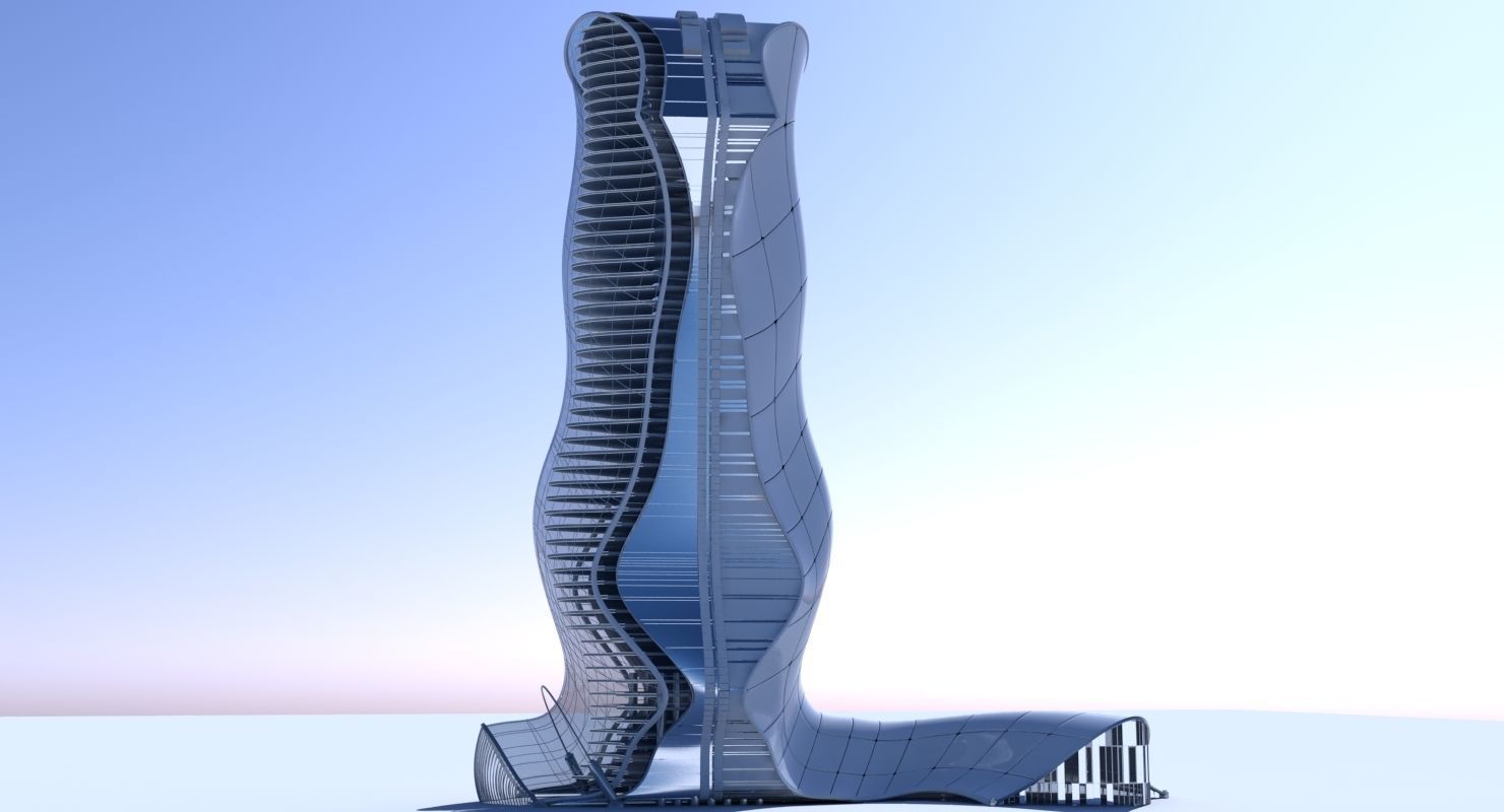 Futuristic Skyscraper 11 3D model_2