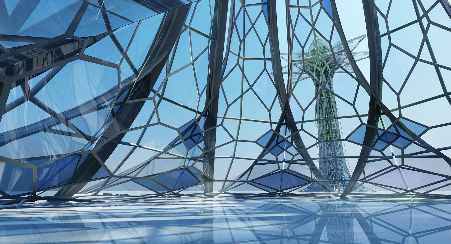 Futuristic Skyscraper 3D model_2