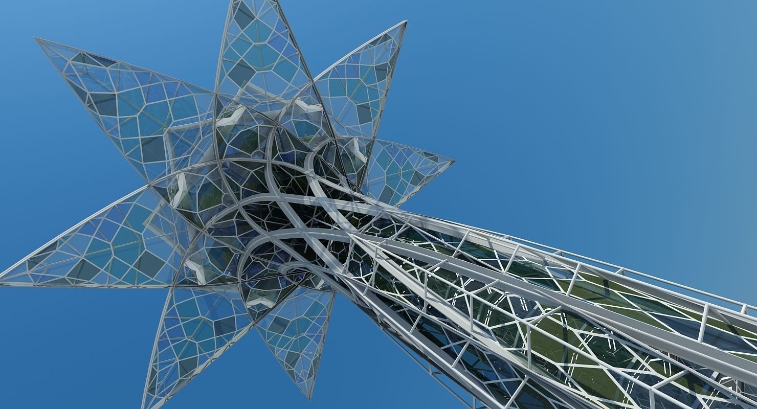 Futuristic Skyscraper 3D model_5