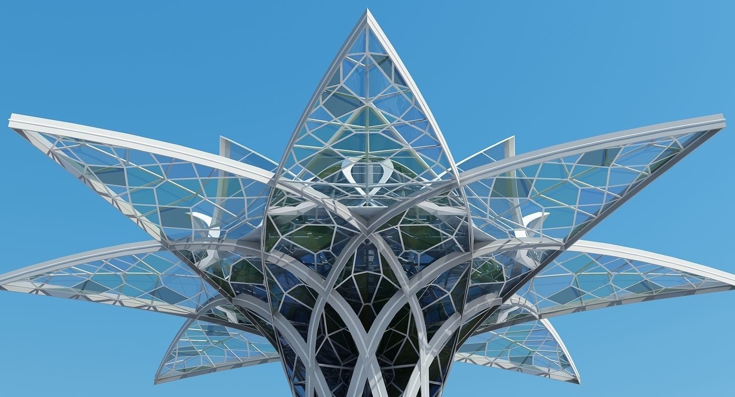 Futuristic Skyscraper 3D model_10