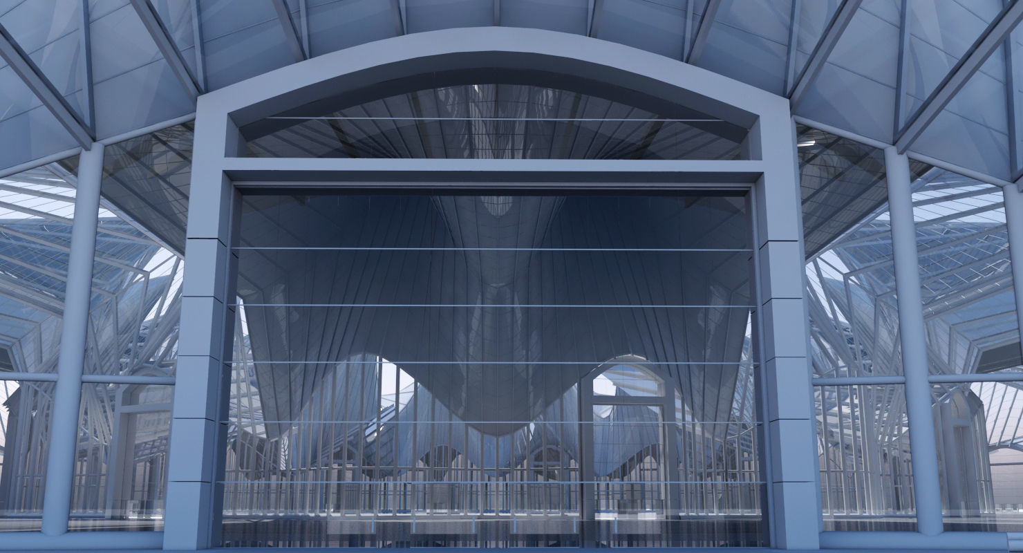 Futuristic Architectural Interior Structure 3D model_1