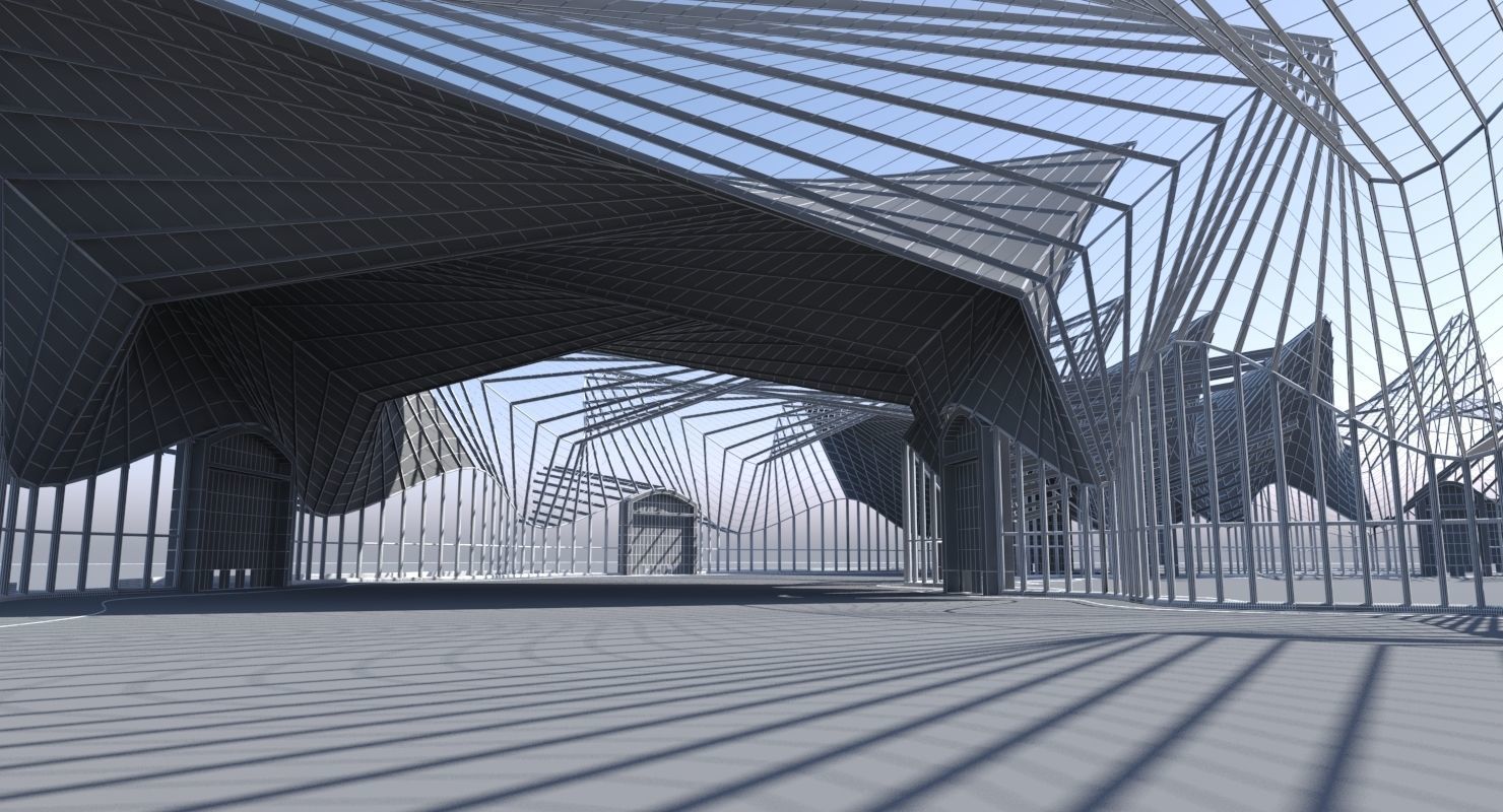 Futuristic Architectural Interior Structure 3D model_14