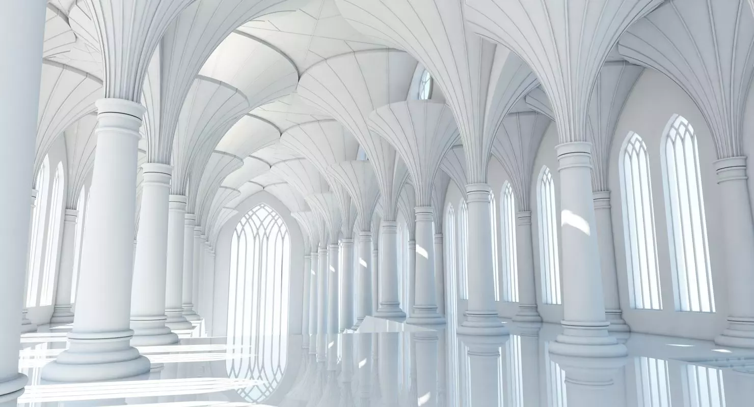 Futuristic Interior Scene 3D model