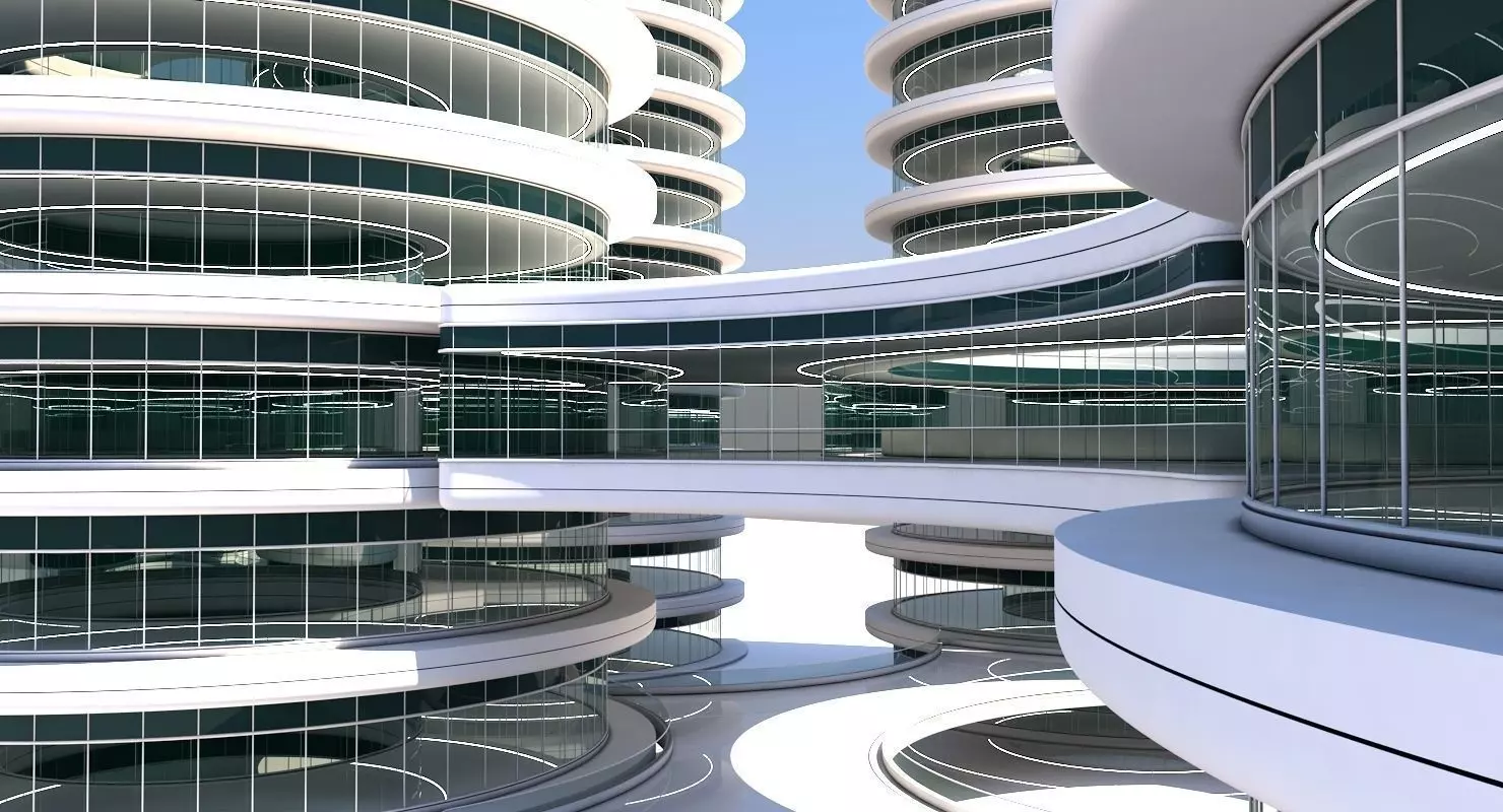 Futuristic Building 101 3D model_0